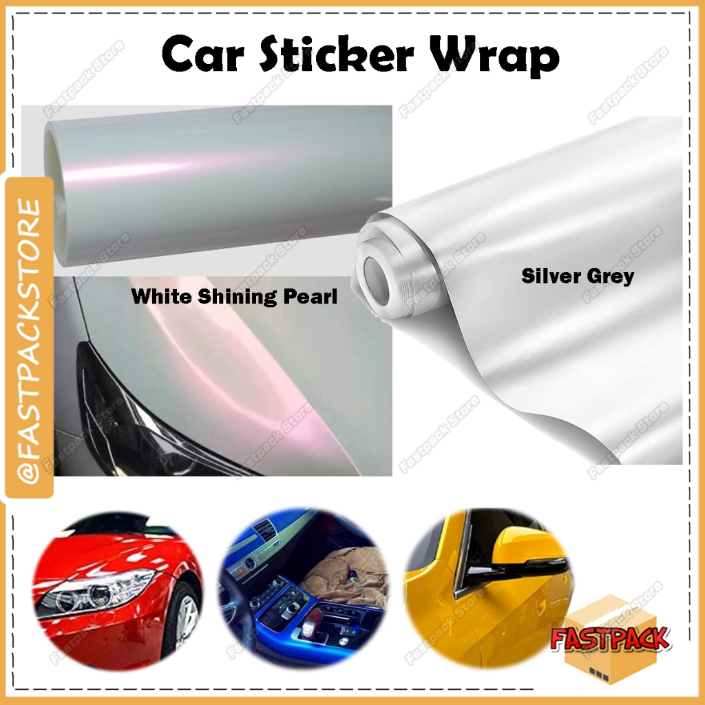Car Kereta Motor Sticker Silver Grey Pearl White Shining Pearl Flash ...
