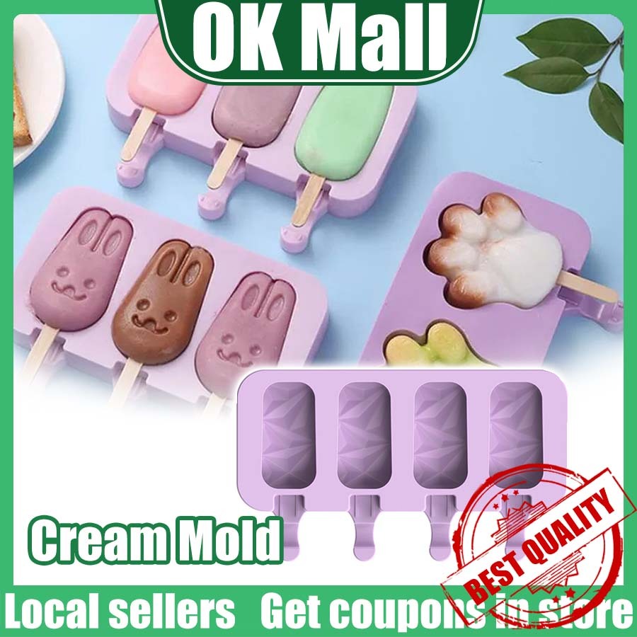 Cartoon Ice Cream Stick Mold/New Style with Lid Design/DIY Silicone ...