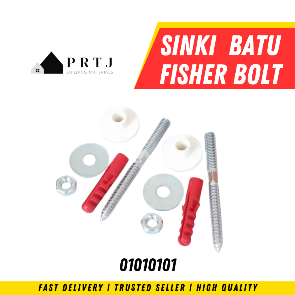 WASH BASIN SCREW SET / SINGKI BATU FISHER BOLT INNOCERA with Nut and ...