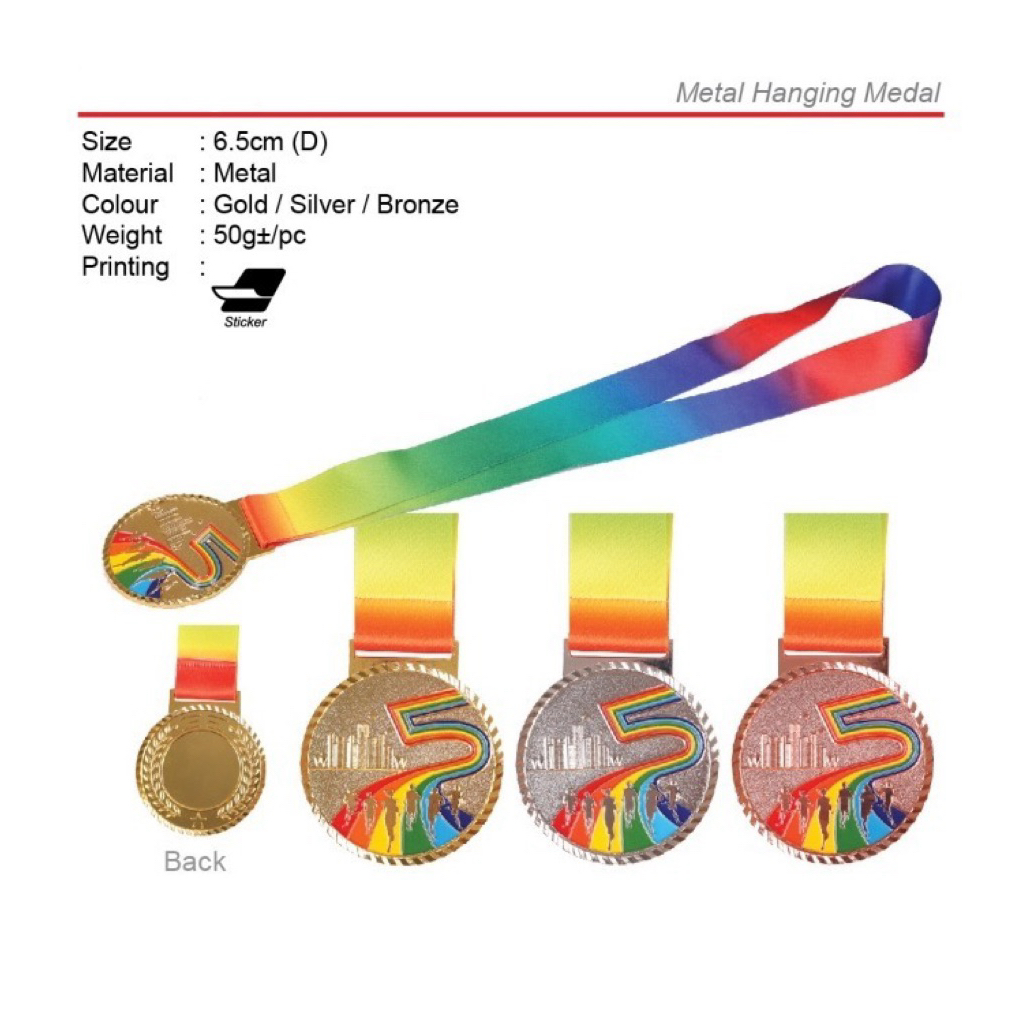 Run Metal Hanging Medal | Pingat Acara Larian | Fun Run (Gold, Silver ...