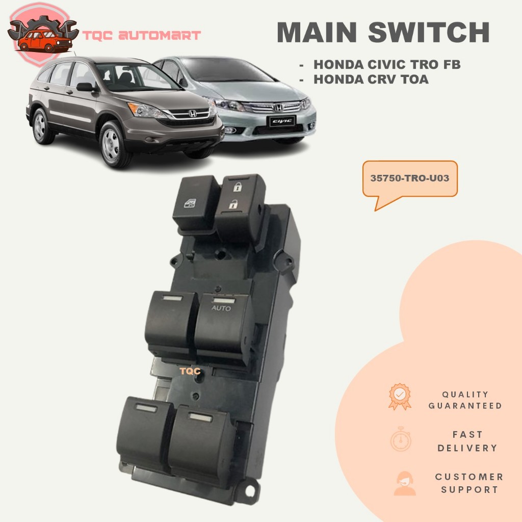 ORIGINAL CIVIC FB TRO TR0/ CRV TOA 2012 POWER WINDOW MAIN SWITCH MASTER ...