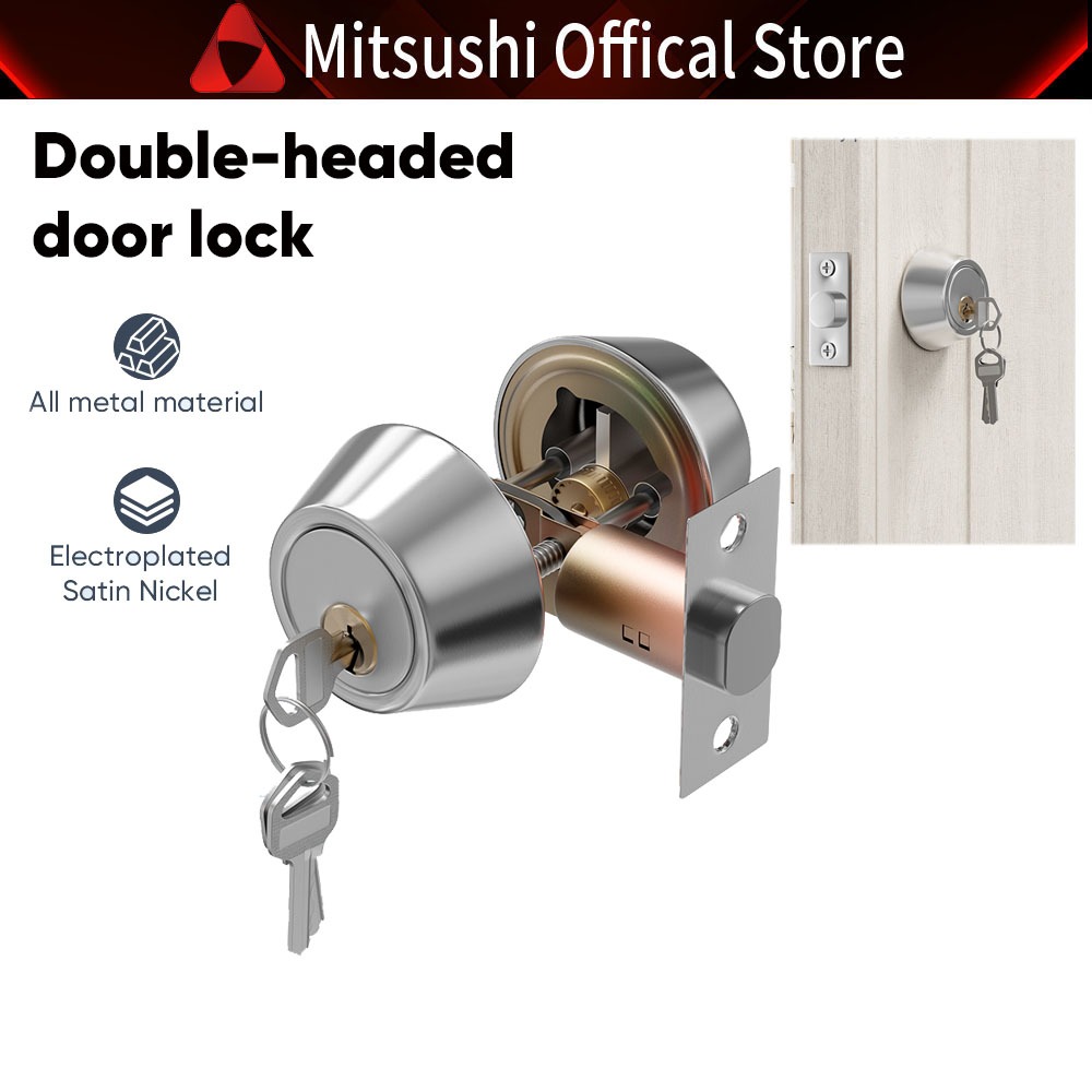 Mitsushi double-sided circular invisible door lock with 2 keys using ...