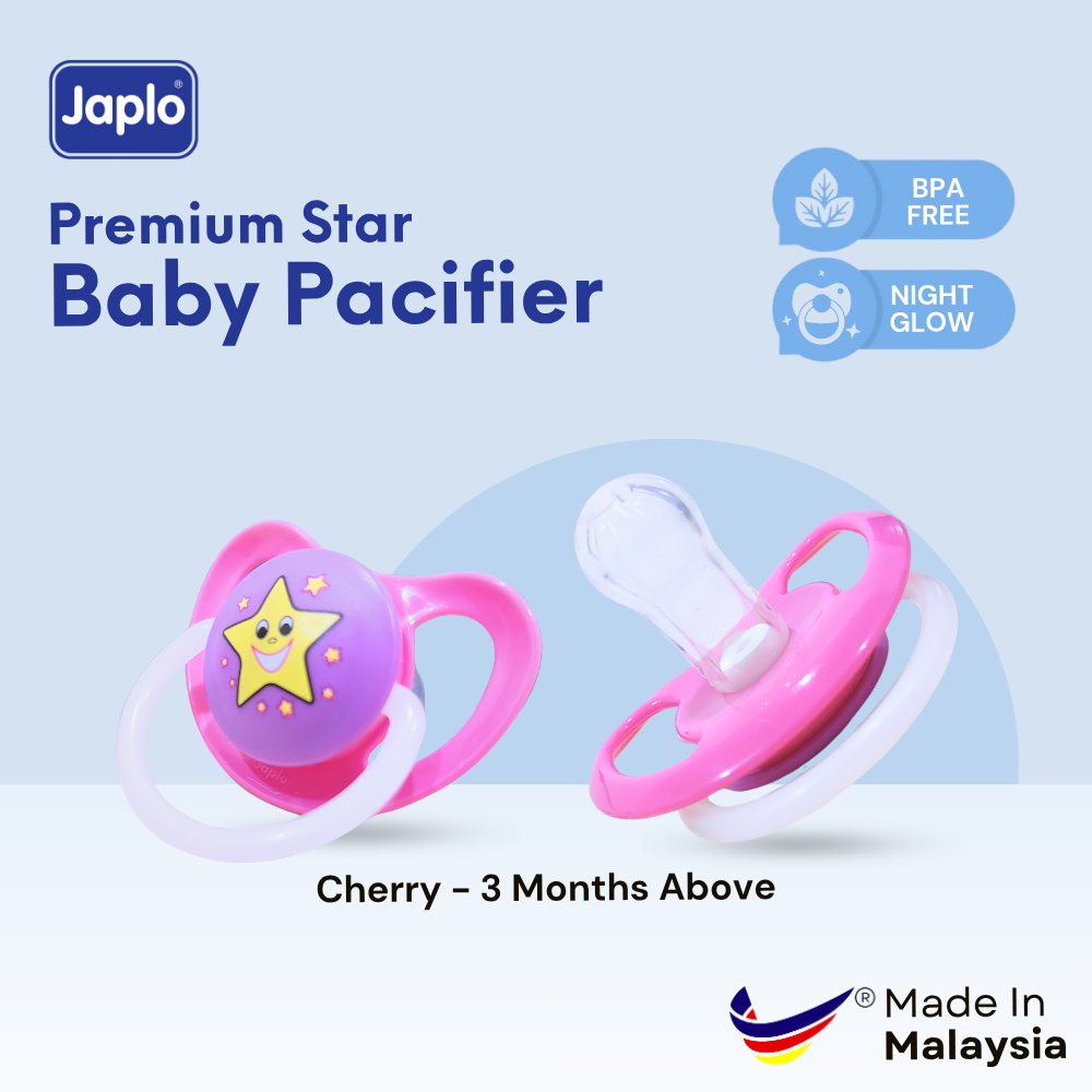 Japlo Premium Star Cherry Pacifier with Cover Night Glow Handle ...