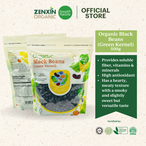 Simply Natural Organic Black Beans (Green Kernels) 500g HALAL | 中国有机黑豆 ...