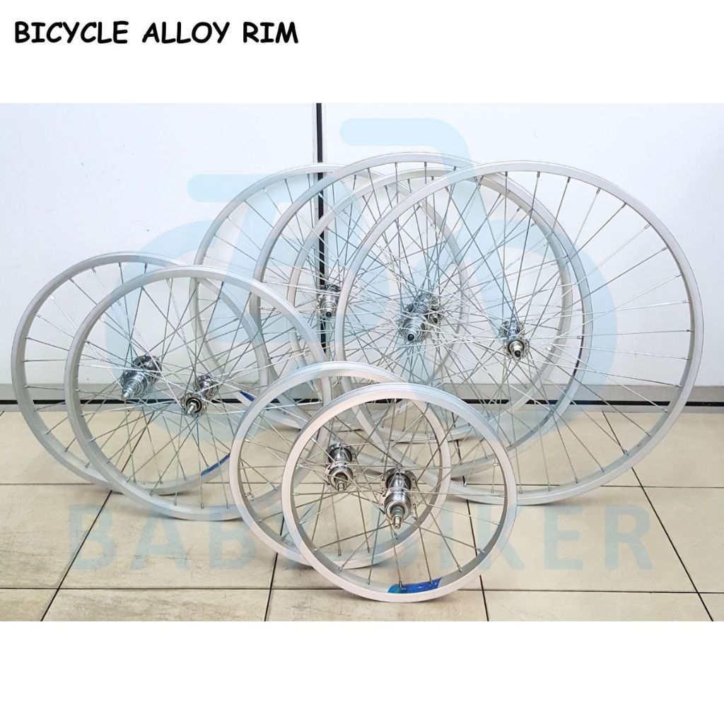 Rim Basikal Aloi Set Hadapan & Belakang (Pelbagai Saiz) / Bicycle Alloy ...