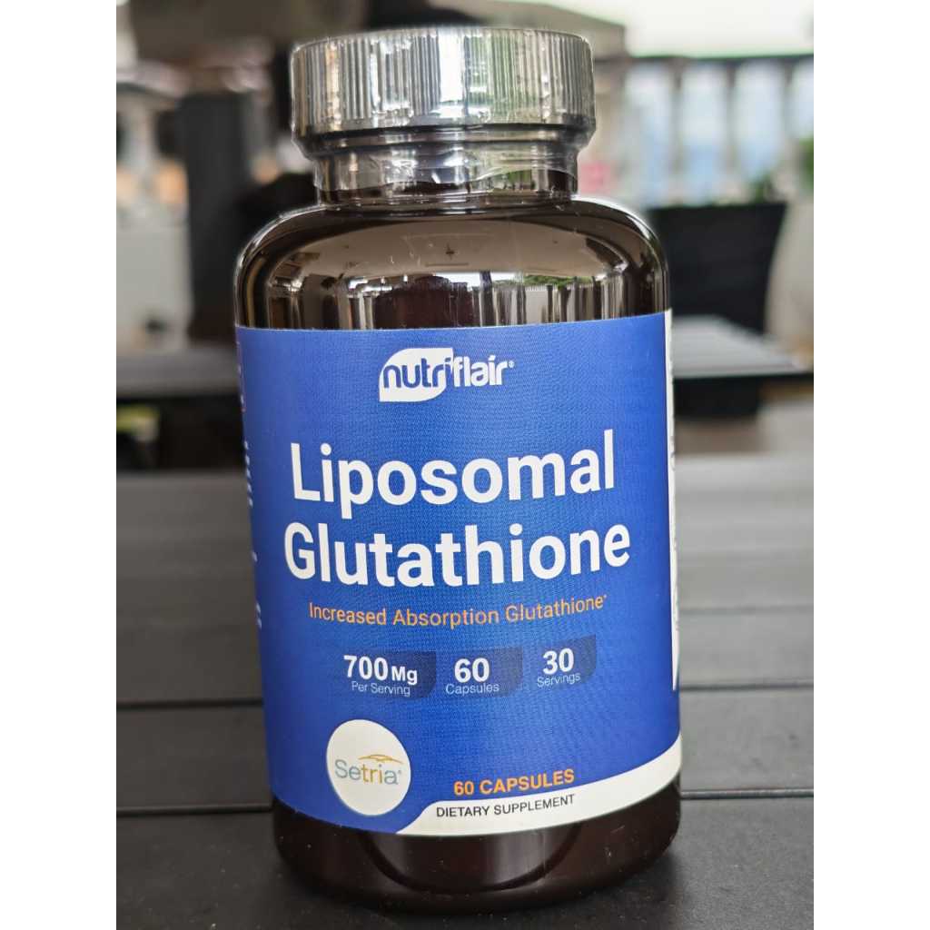 nutriflair liposomal glutathione setria 700mg Setria Liposomal Glutathione Supplement 700mg - Enhanced Absorption for  Antioxidant Support - Non-GMO, Detox, Cardiovascular & Immune Health - 60  ct | Buy Now with Express International Delivery main image 1