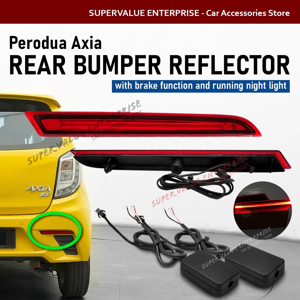 Perodua Axia Rear Bumper Lamp Led Light Reflector - Red (2 PCS ...