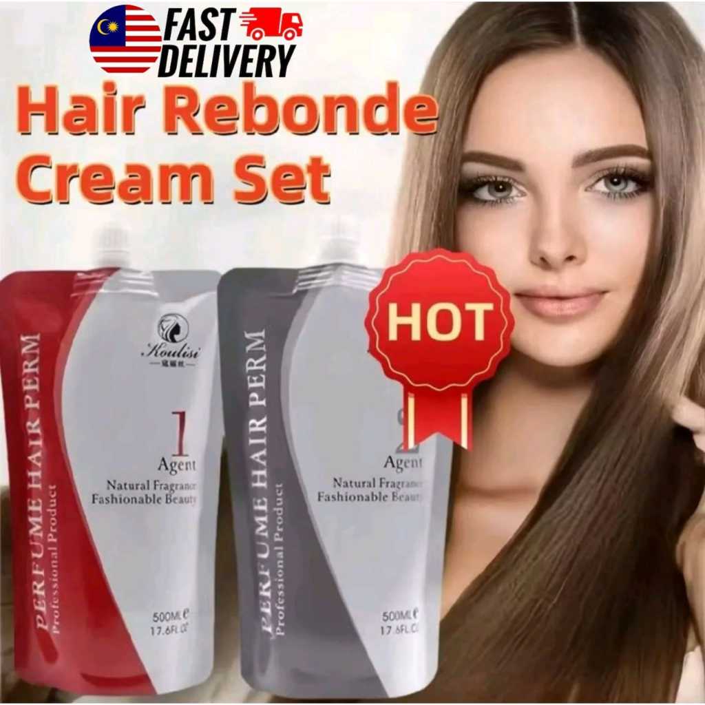 Hair Rebonding Cream Ubat Krim Lurus Rambut 500ml×2 Fast Smoothing ...