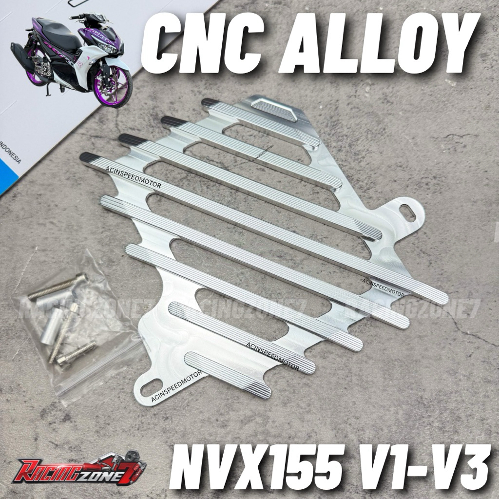 NVX155 V1 V2 V3 RADIATOR COVER CNC ALLOY SILVER/ NVX NMAX RADIATOR ...