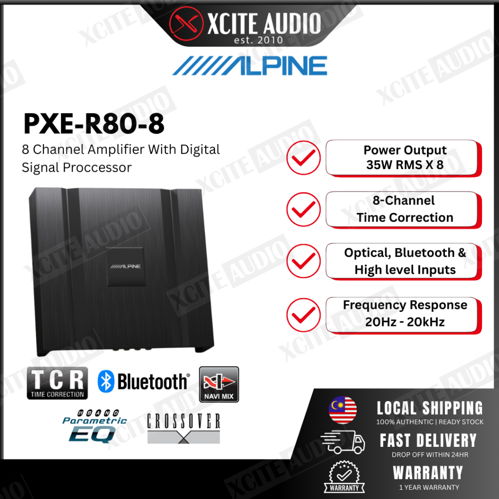 Alpine PXE-R80-8 - Eight Channel Car DSP Amplifier with Optical Input ...