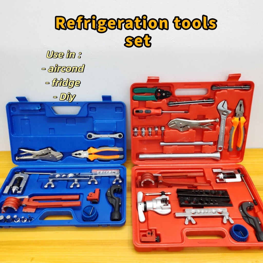Set Refrigeration Tool HVAC Aircond And Fridge Service Kit Installation ...