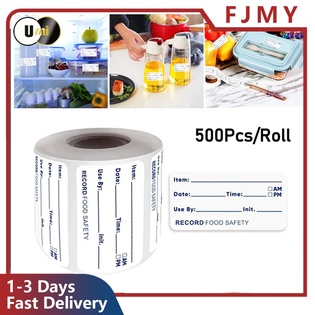 500Pcs/Roll Refrigerator Food Storage Date Content Label Dissolvable ...