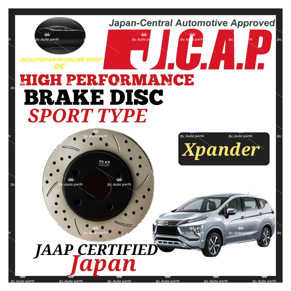 JCAP JAPAN MITSUBISHI XPANDER NC1W DRILLED SLOTTED SPORT DISC ROTOR ...