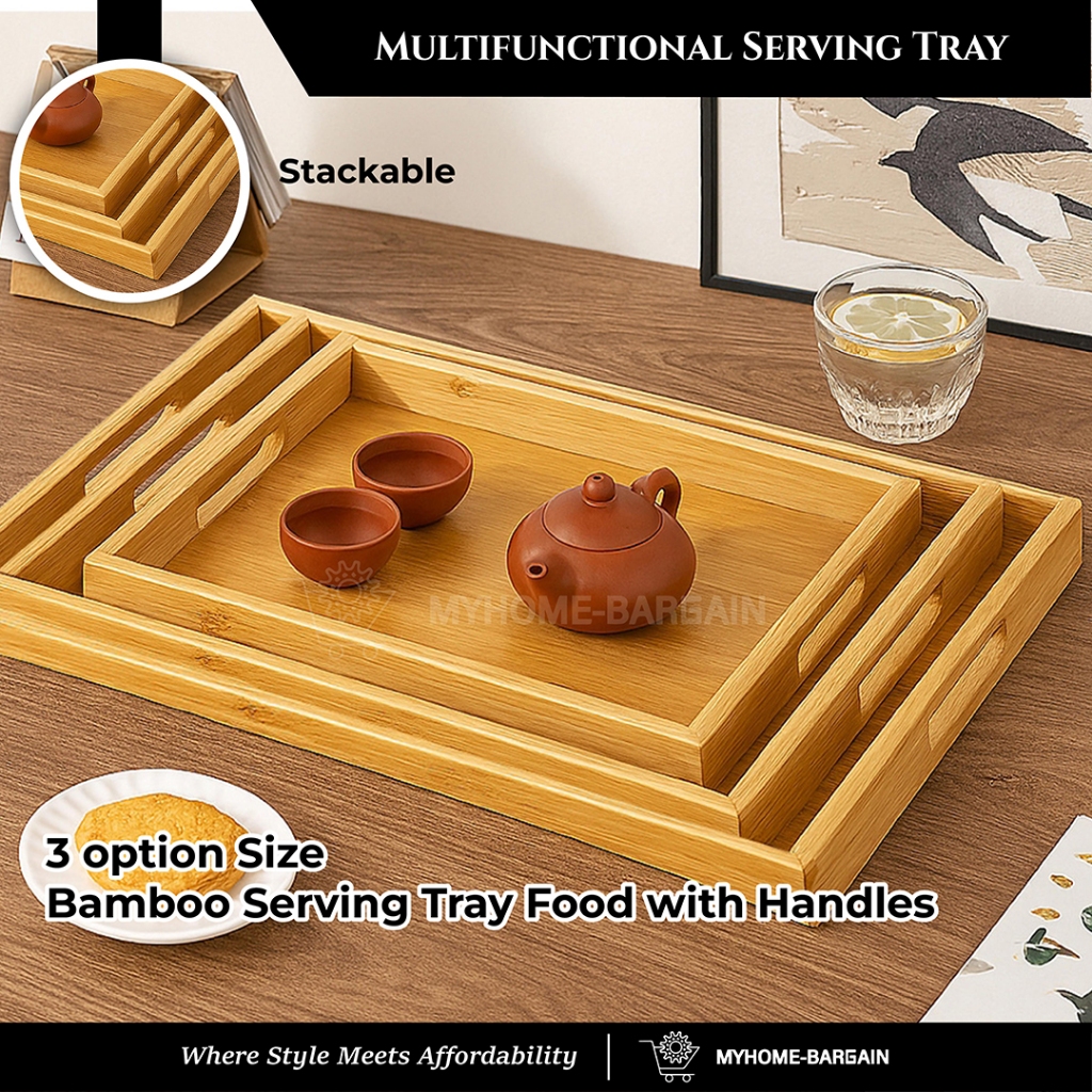 MYHOME | READY STOCK PREMIUM WOODEN SERVING TRAY | FOOD TRAY | CAFE ...