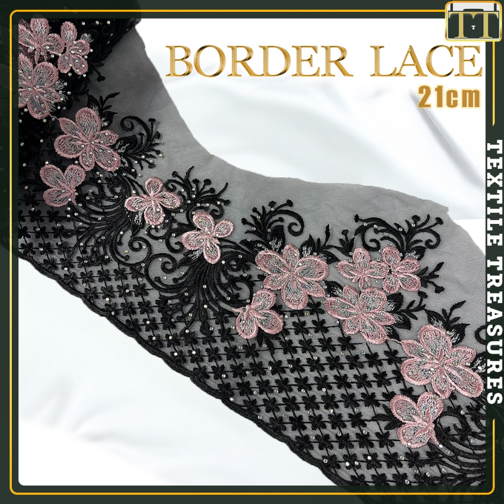 Border Baju Renda Baju Border Lace Adalah Batu Manik 21.5CM Tinggi ...