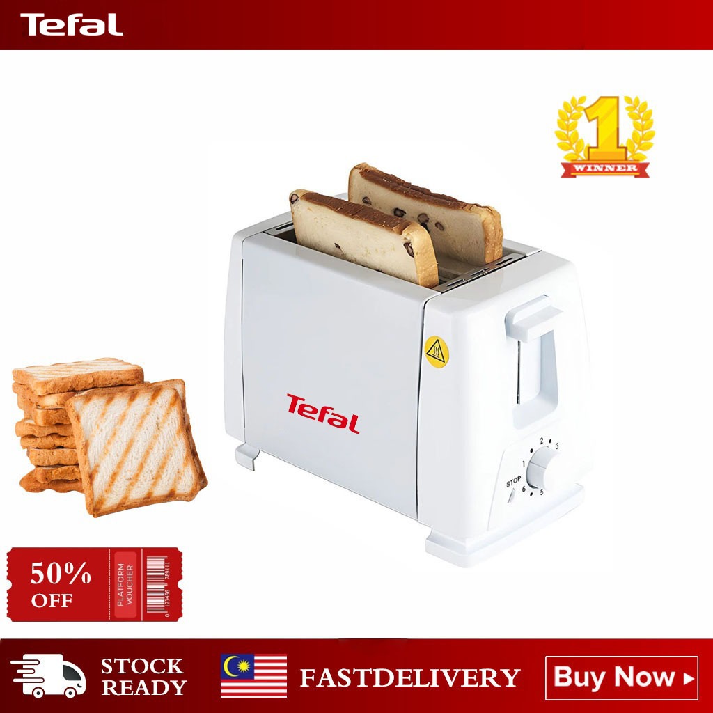 Tefal 2 Slice Automatic Bread Toaster Pop Up Toaster Toast Breakfast ...