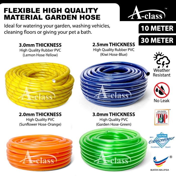 A-Class High Quality Flexible PVC Garden Hose 10m 30m Outdoor Watering ...
