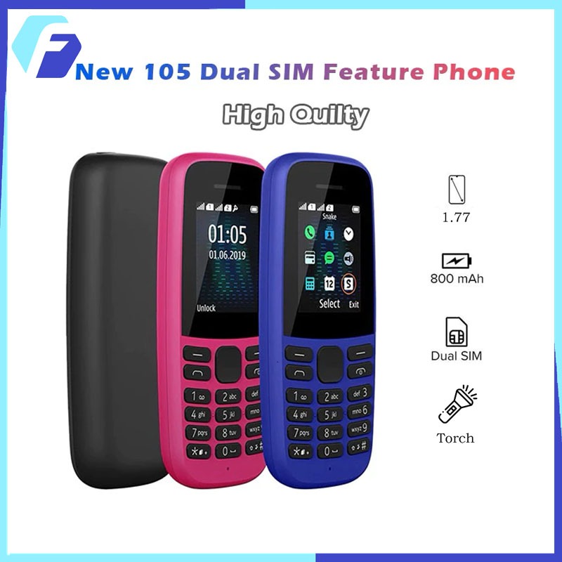 105 4G Basic Simple Handphone with FM Radio Dual SIM Feature Keypad ...