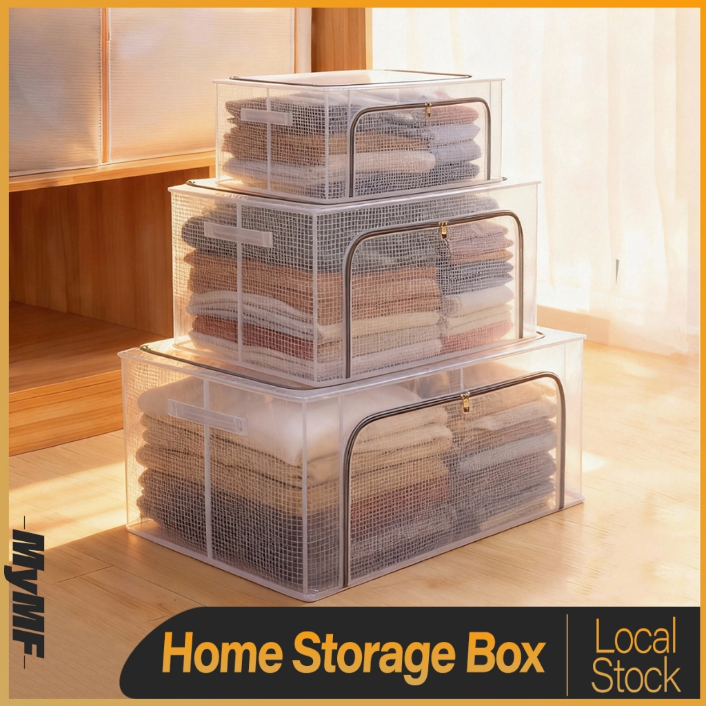 110L Transparent Foldable Waterproof Storage Box with Steel Frame for ...