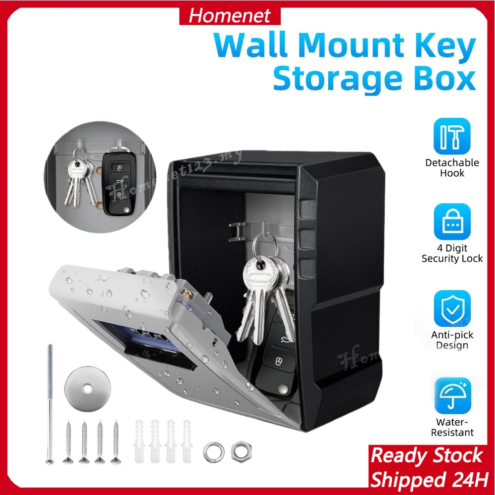 🔥Ready🔥4 Digit Combination Aluminum Alloy Key Box Wall Mounted Password ...