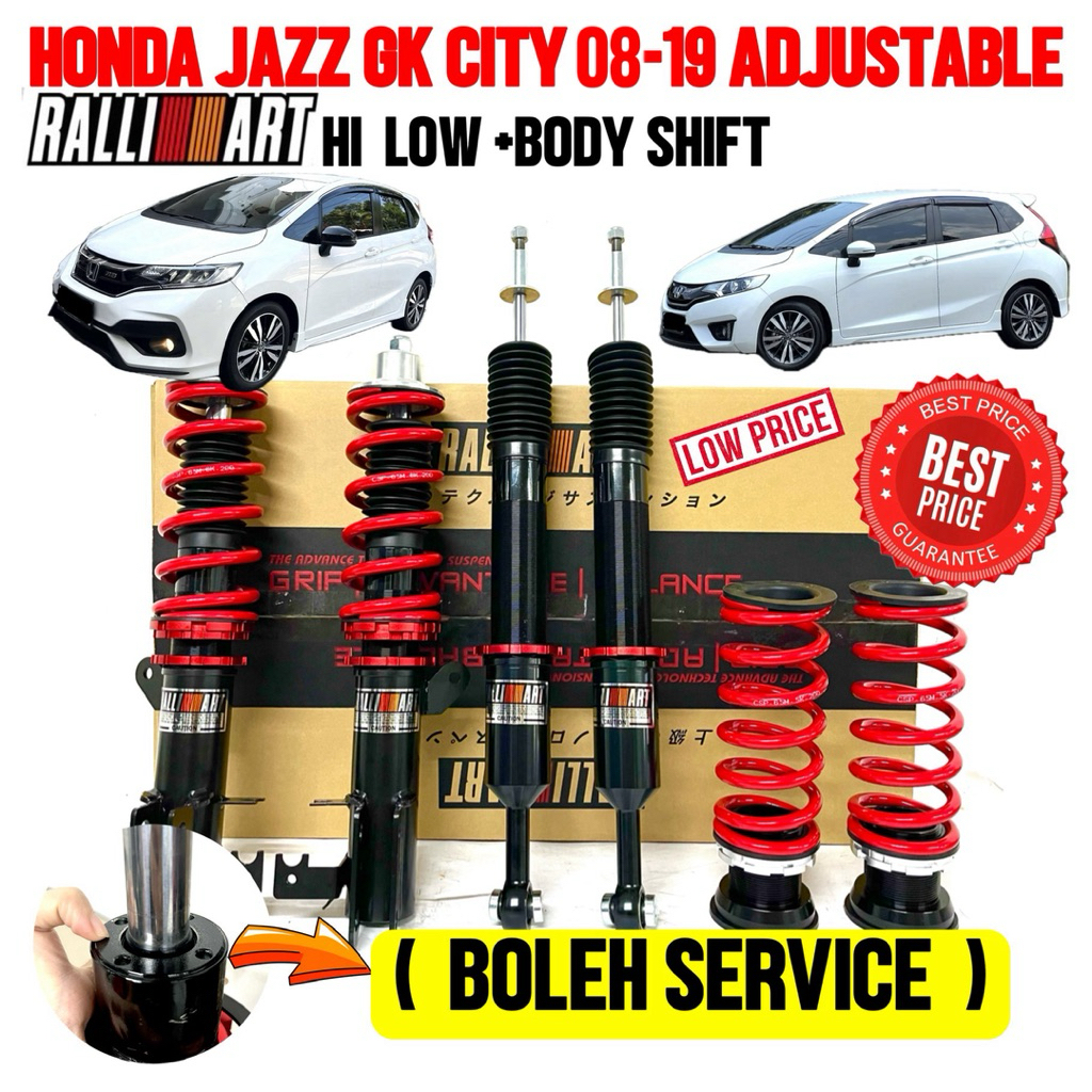HONDA JAZZ GK CITY 2008-2019 (RALLIART) ADJUSTABLE👍BOLEH SERVICE🔥HI LOW ...