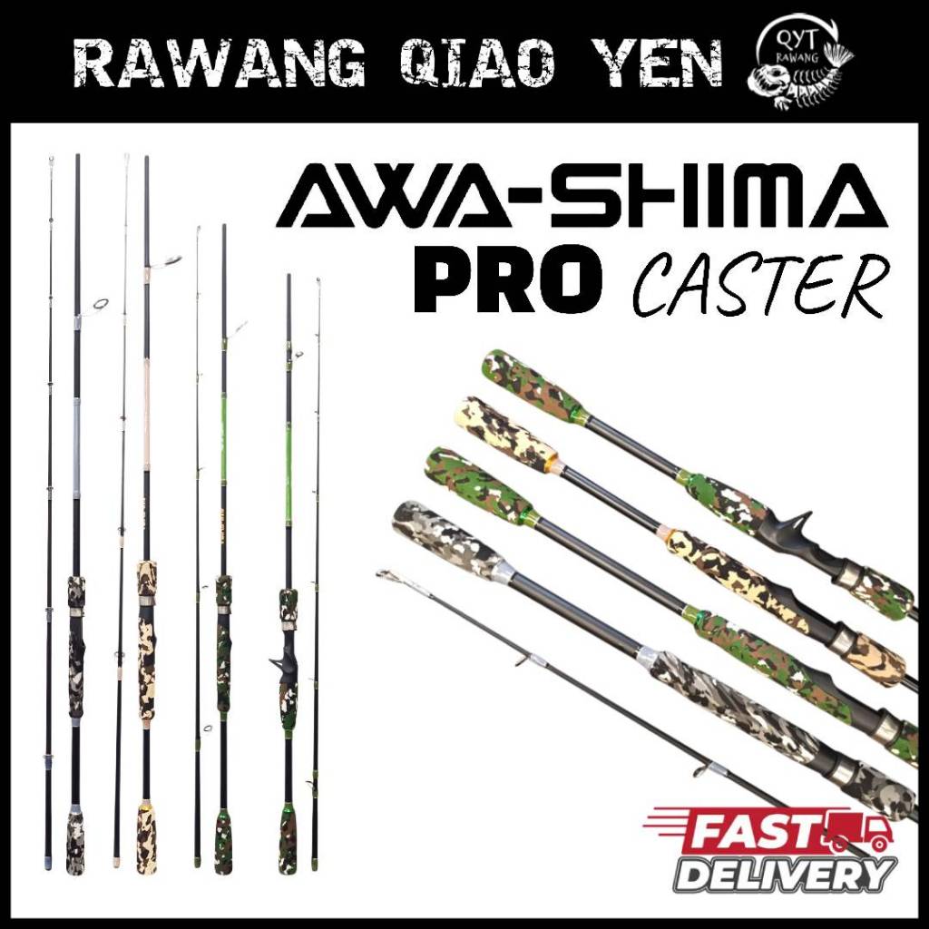 awa shima baitcasting rod AWA-SHIMA PRO CASTER SPINNIING ROD / BAITCASTING ROD 2 SECTION