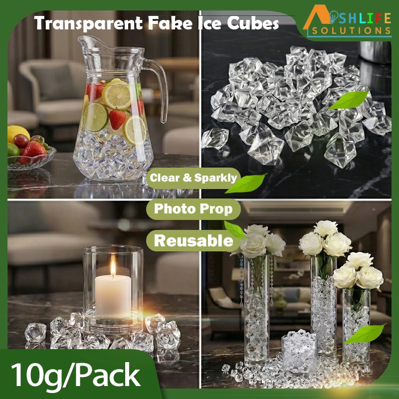 Transparent Acrylic Fake Ice Cubes - 10g/Pack Vase Filler & Photography ...