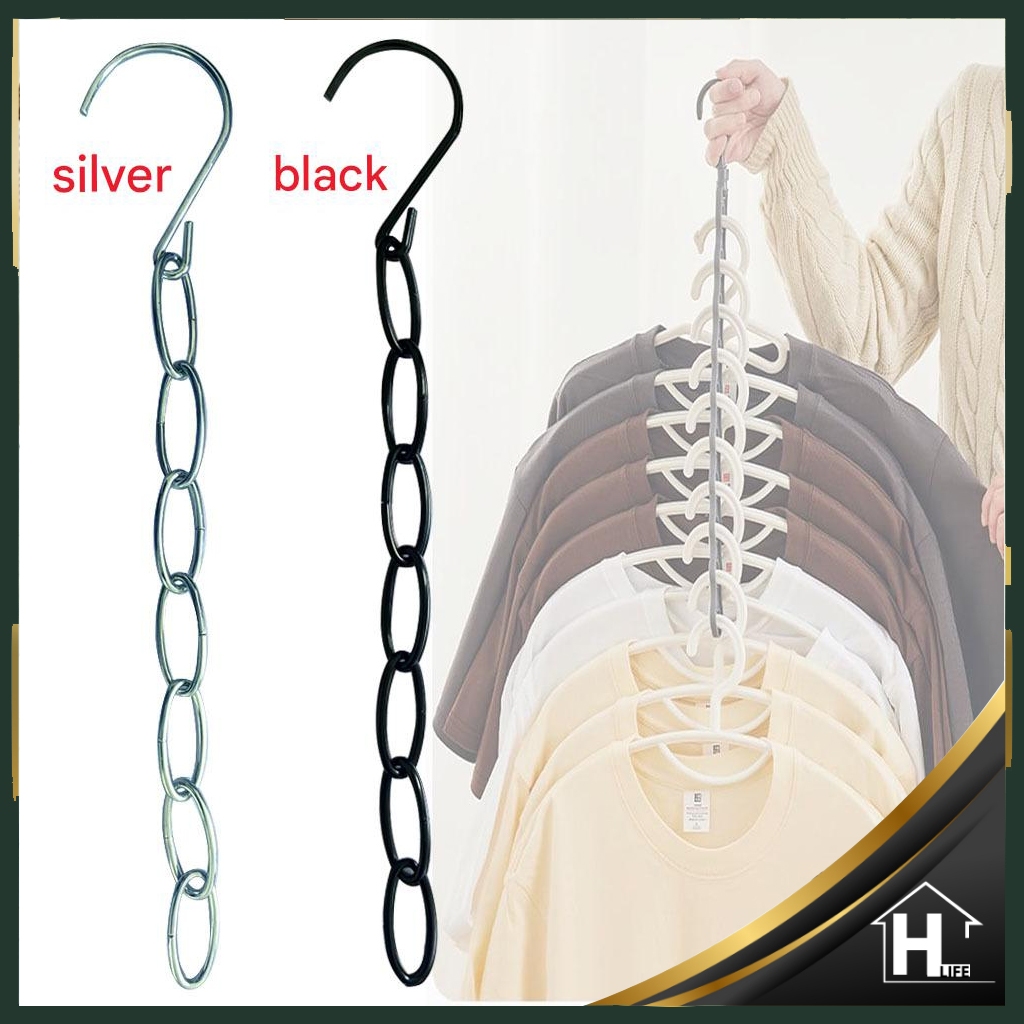 Magic Hangers 7 Hole Space Saving Hanger Multi Function Clothes Hangers ...