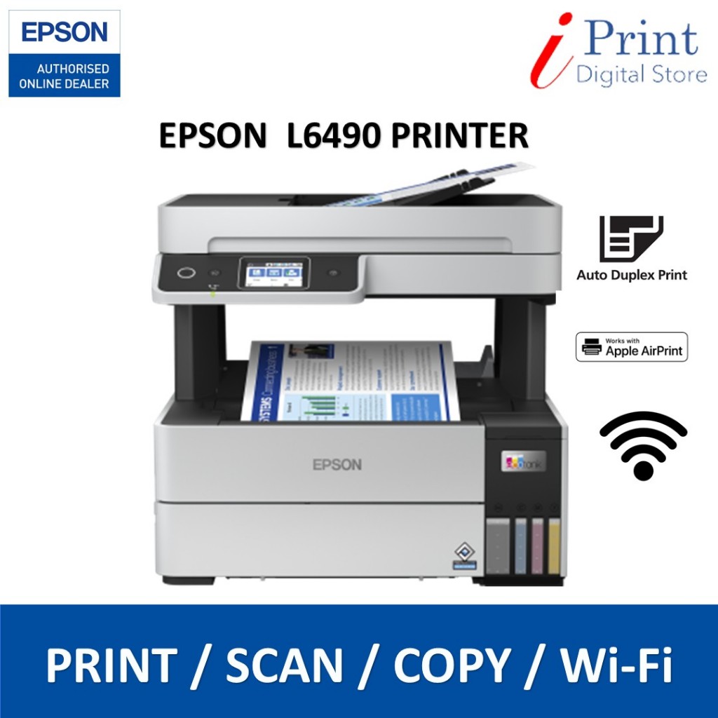 EPSON EcoTank L6490 A4 Ink Tank Printer print, scan, copy, FAX, LAN ...