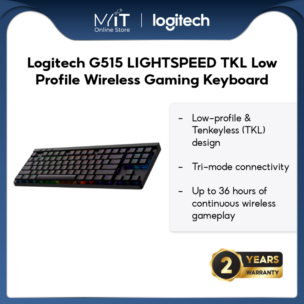 Logitech G515 LIGHTSPEED TKL Low Profile Wireless Gaming Keyboard ...
