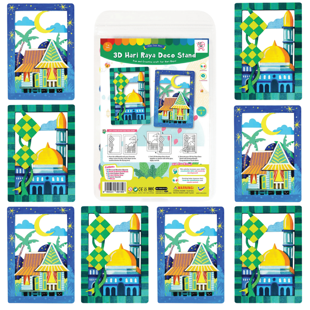 3D Hari Raya Deco Stand Kit DIY – Mosque & Kampung House | Paint-It ...