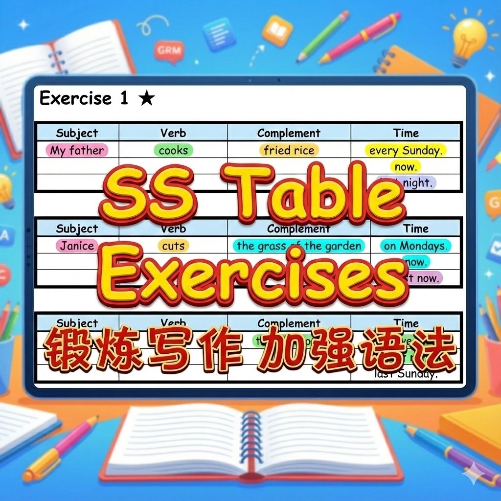 [Printable] English Writing Exercise: SS Table 英语写作练习 (KSSR/UASA ...