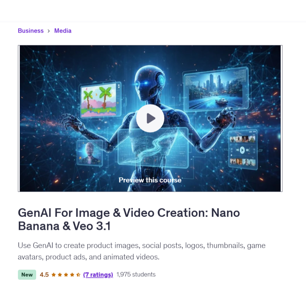 Make Ai Video Course-GenAI For Image & Video Creation: Nano Banana ...