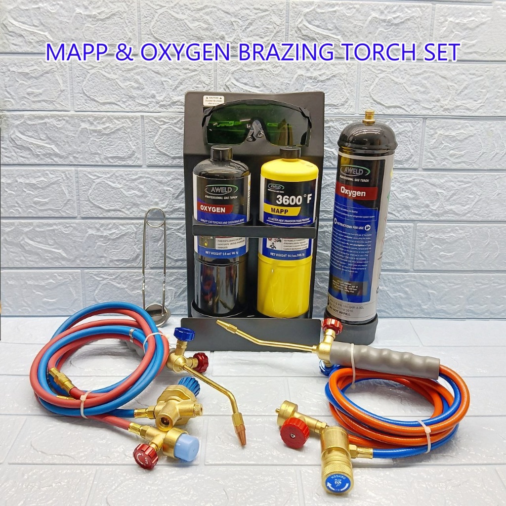 Refrigerator Safety Welding Kit torch set Mapp & Oxygen gas brazing ...