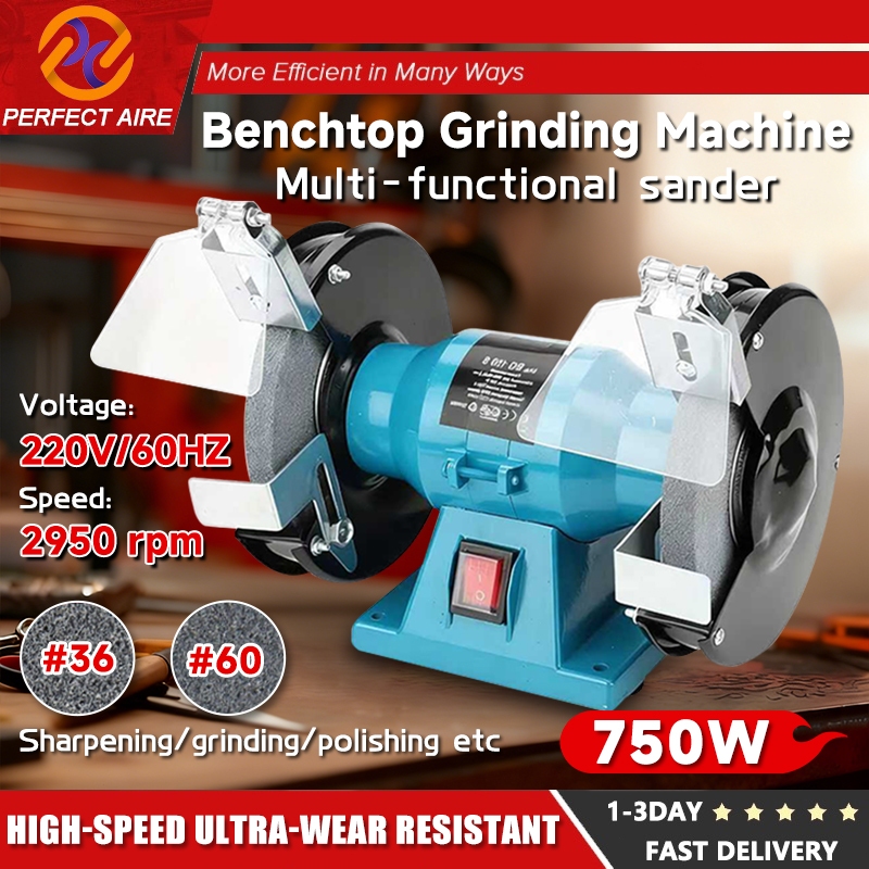 750W Benchtop Grinding Machine 8-inch Tabletop Grinding Machine ...