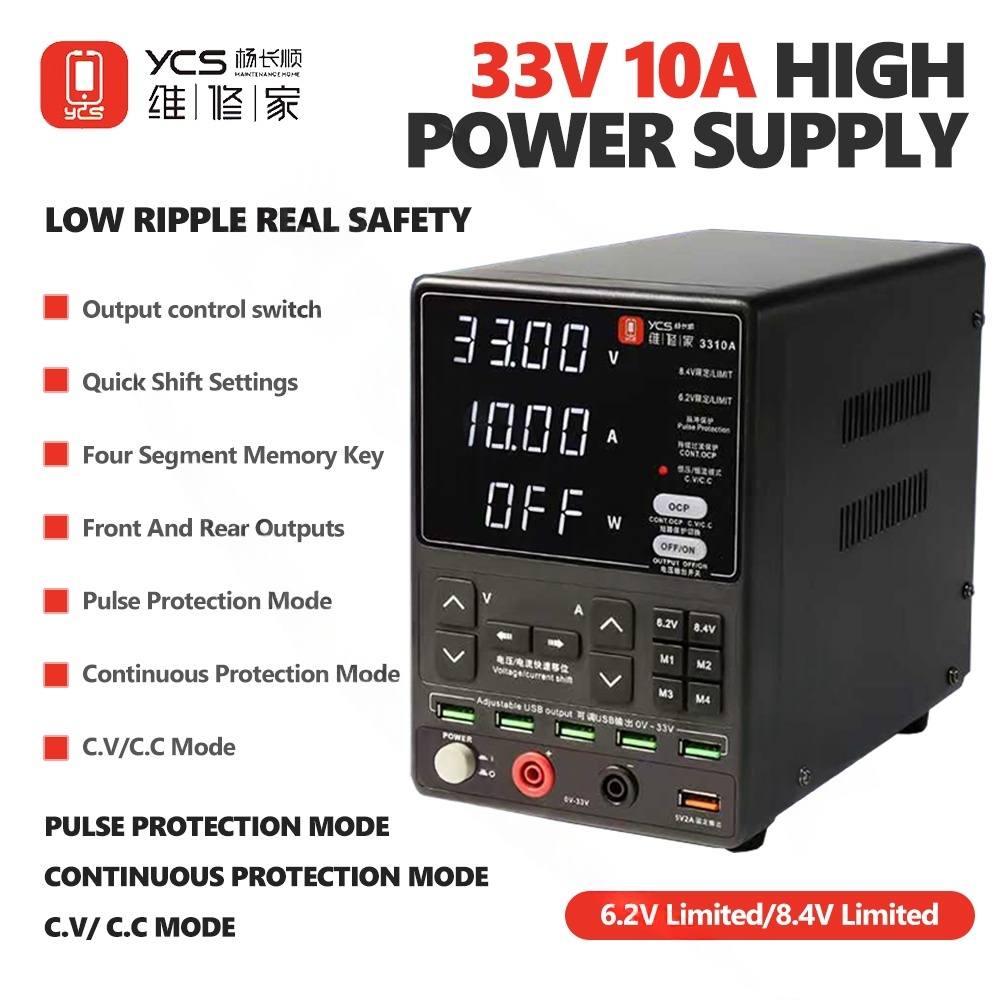 YCS 3310A 33V/10A High-Power Supply Low Ripple Triple Mode for Mobile ...