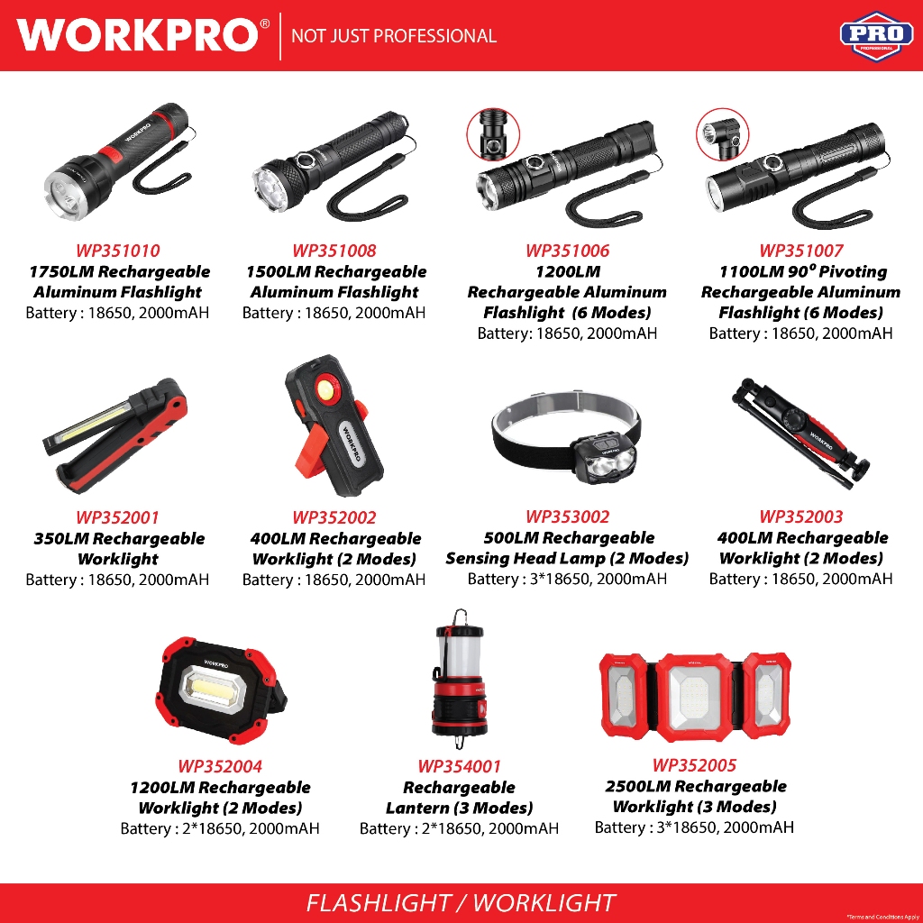 WORKPRO - FLASHLIGHT / WORKLIGHT | Shopee Malaysia
