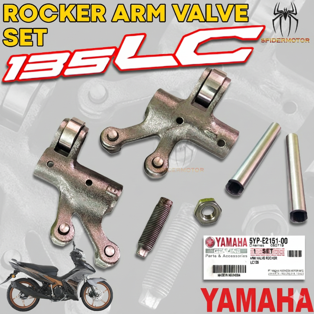 ROCKER ARM / ROCKER ARM SHAFT ORIGINAL YAMAHA LC135 / Y15 V1 V2 / FZ150 ...