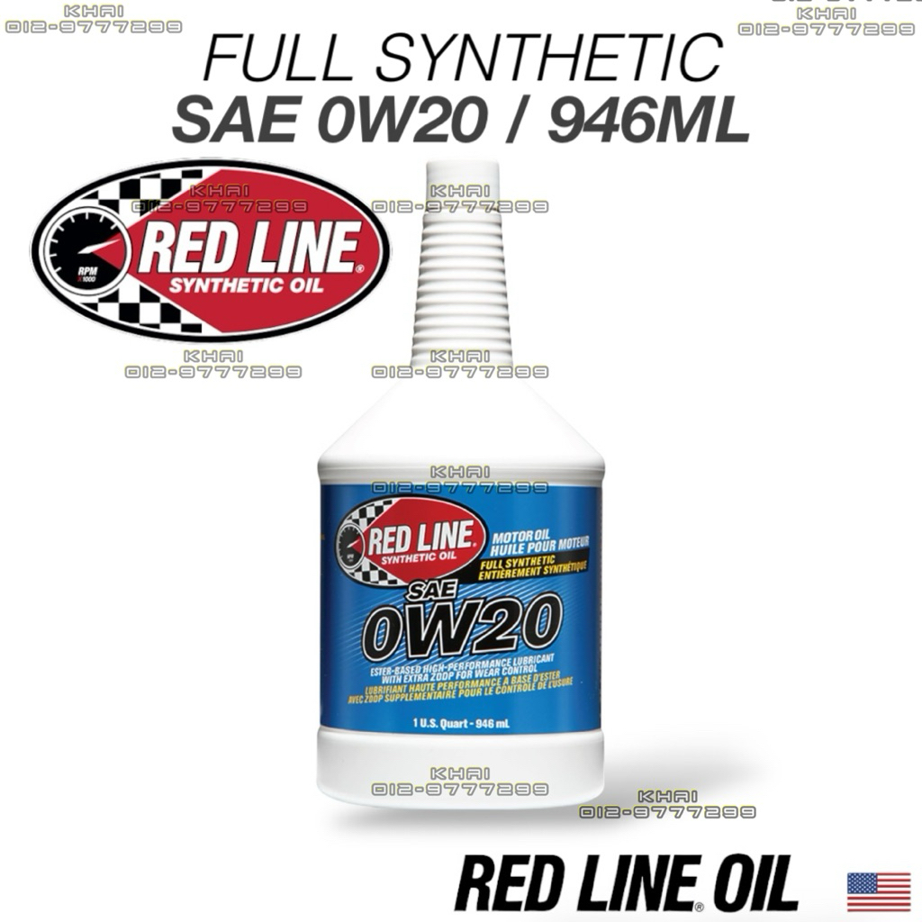 REDLINE 0W20 High Performance Engine Oil 946ml Full Synthetic Oil SAE ...