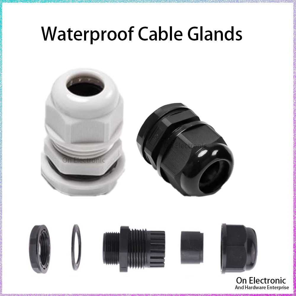 45pcs/Set PG13.5 Black Nylon IP68 Waterproof Cable Gland Connector