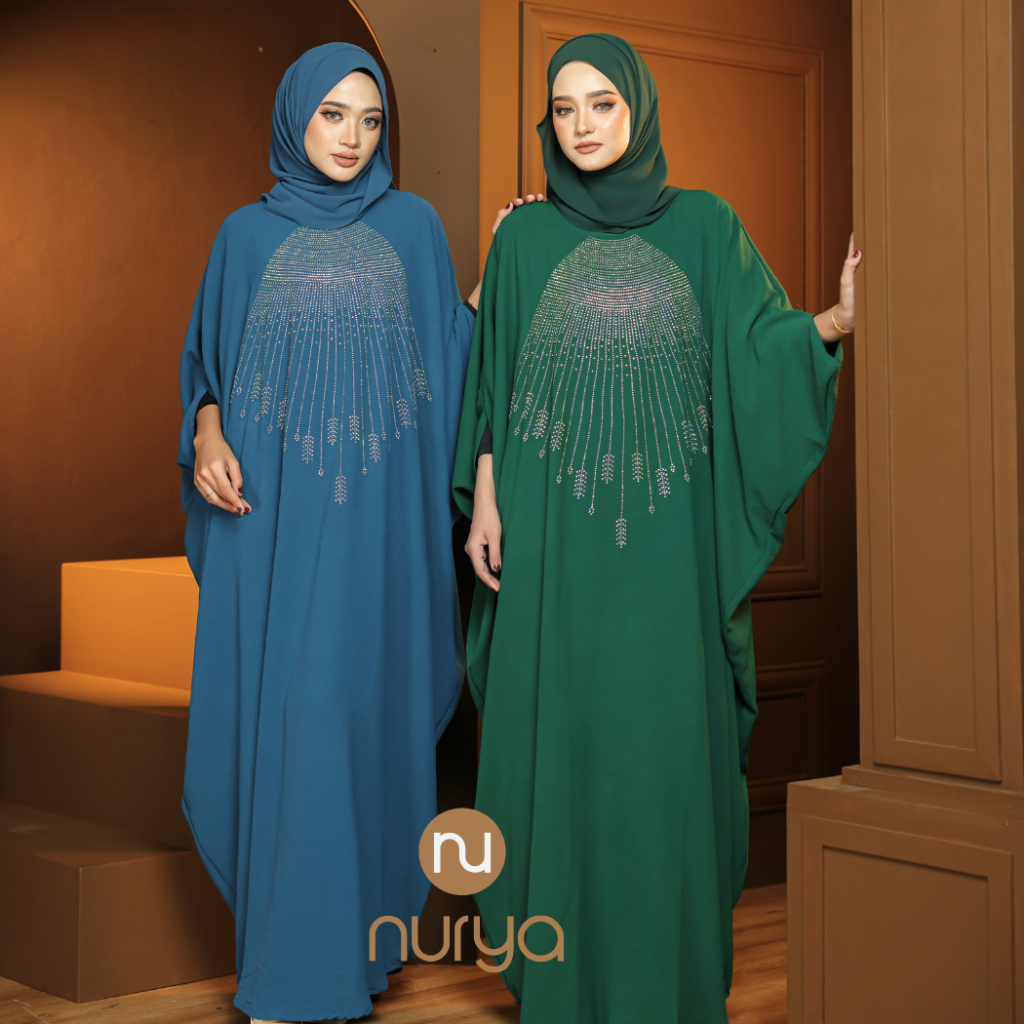 NURYA - NAZRAH ABAYA KAFTAN JALUR KAIN MATERIAL CEY PREMIUM IRON LESS ...