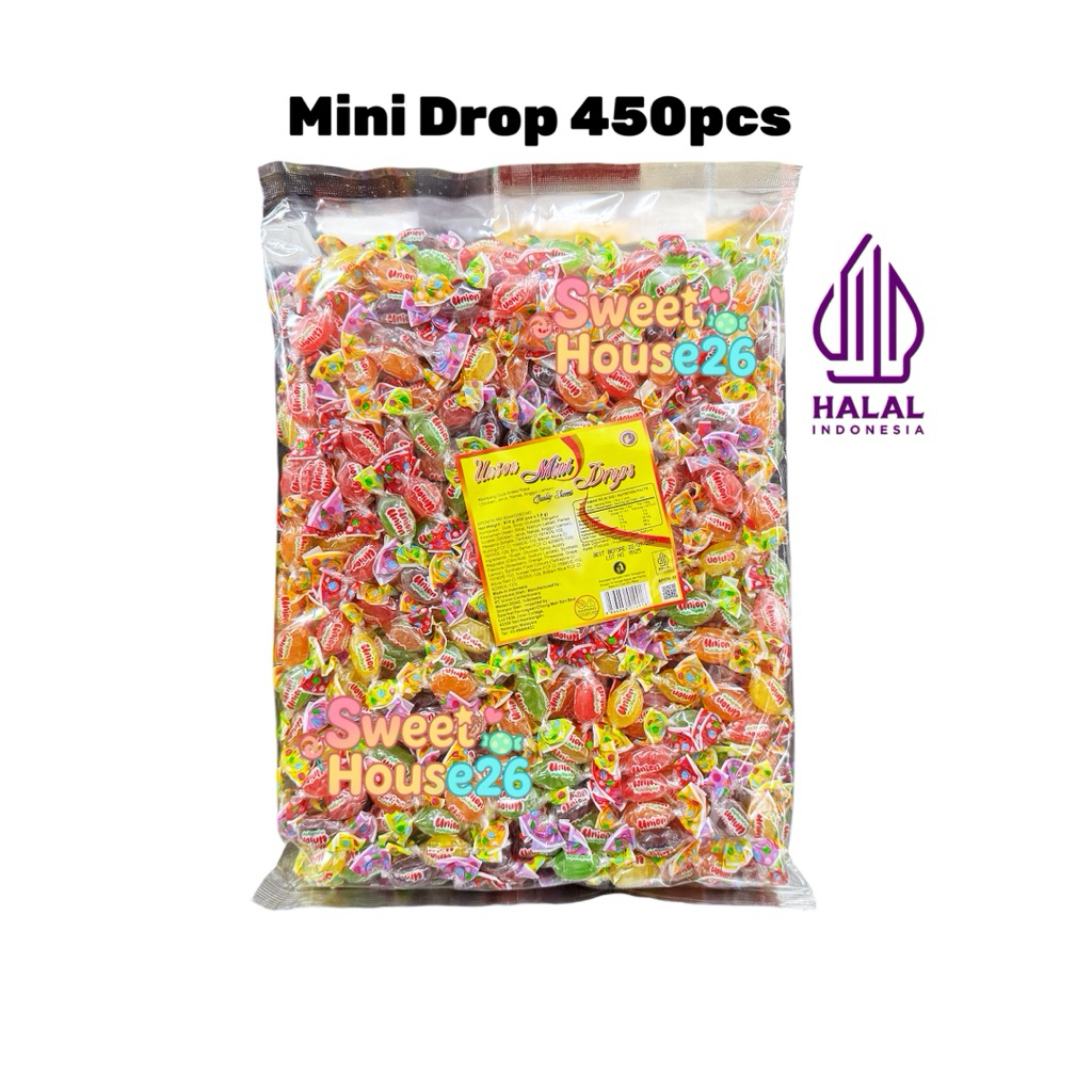 Mini Drop Candy 450pcs Halal strawberry Oren nenas anggur lemon ...