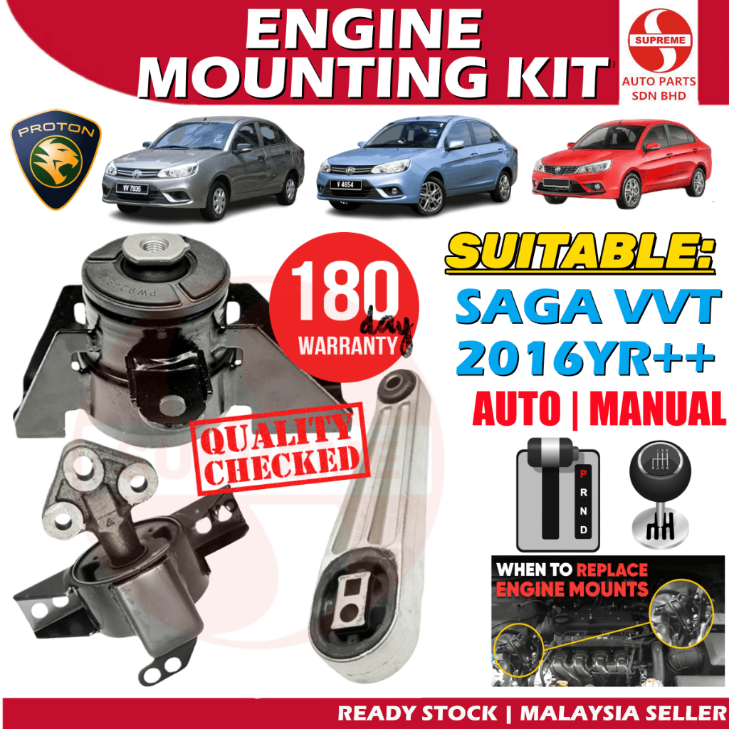 S2U Engine Mounting Kit Set Proton Saga VVT 2016YR+ Auto Manual With ...