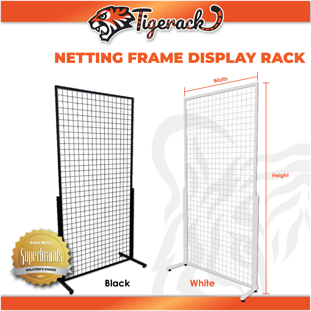 TIGERACK [High Quality] Netting Frame Display Rack Retail Rack White ...