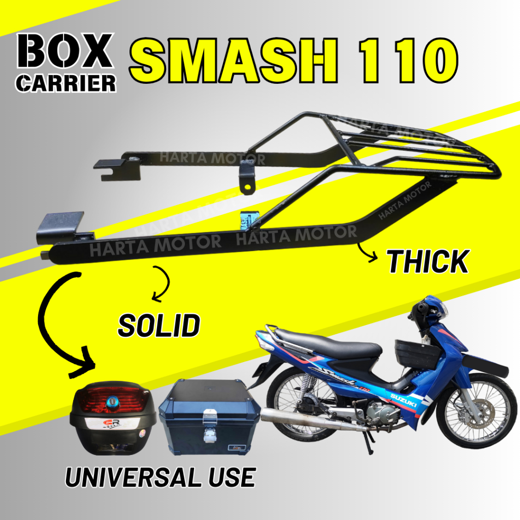 SMASH 110 REAR BOX MONORACK BOX CARRIER BRACKET KAKI TABAK HEAVY DUTY ...