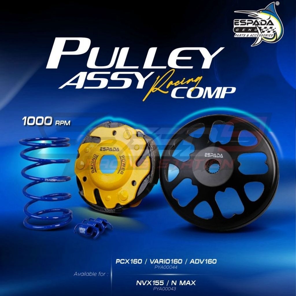 ESPADA RACING CVT REAR PULLEY WITH TORQUE SPRING 1000RPM ADV150 ADV160 ...