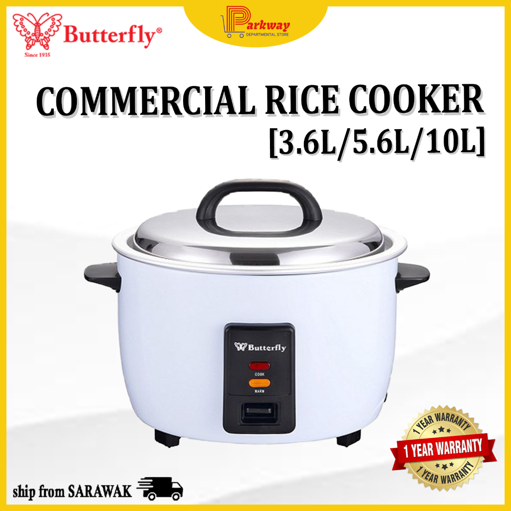 BUTTERFLY 3.6L/5.6L/10L RICE COOKER COMMERICIAL USE NON STICK COOKING ...