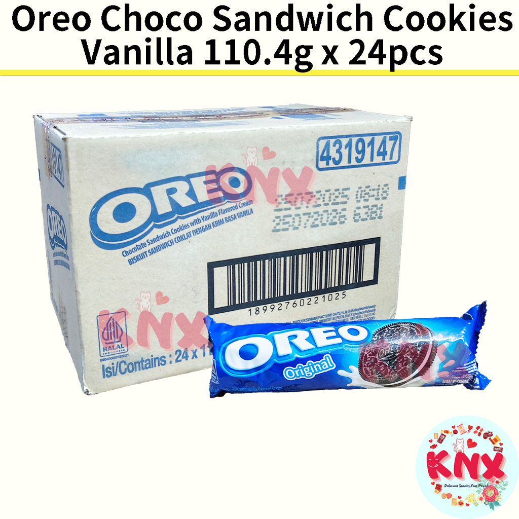 (CTN) Mondelez Oreo Choco Sandwich Cookies Vanilla 110.4g x 24pcs ...