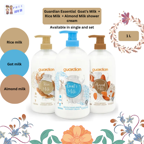 Guardian Essential Goat's Milk 1L + Rice Milk 1L + Almond Milk shower ...