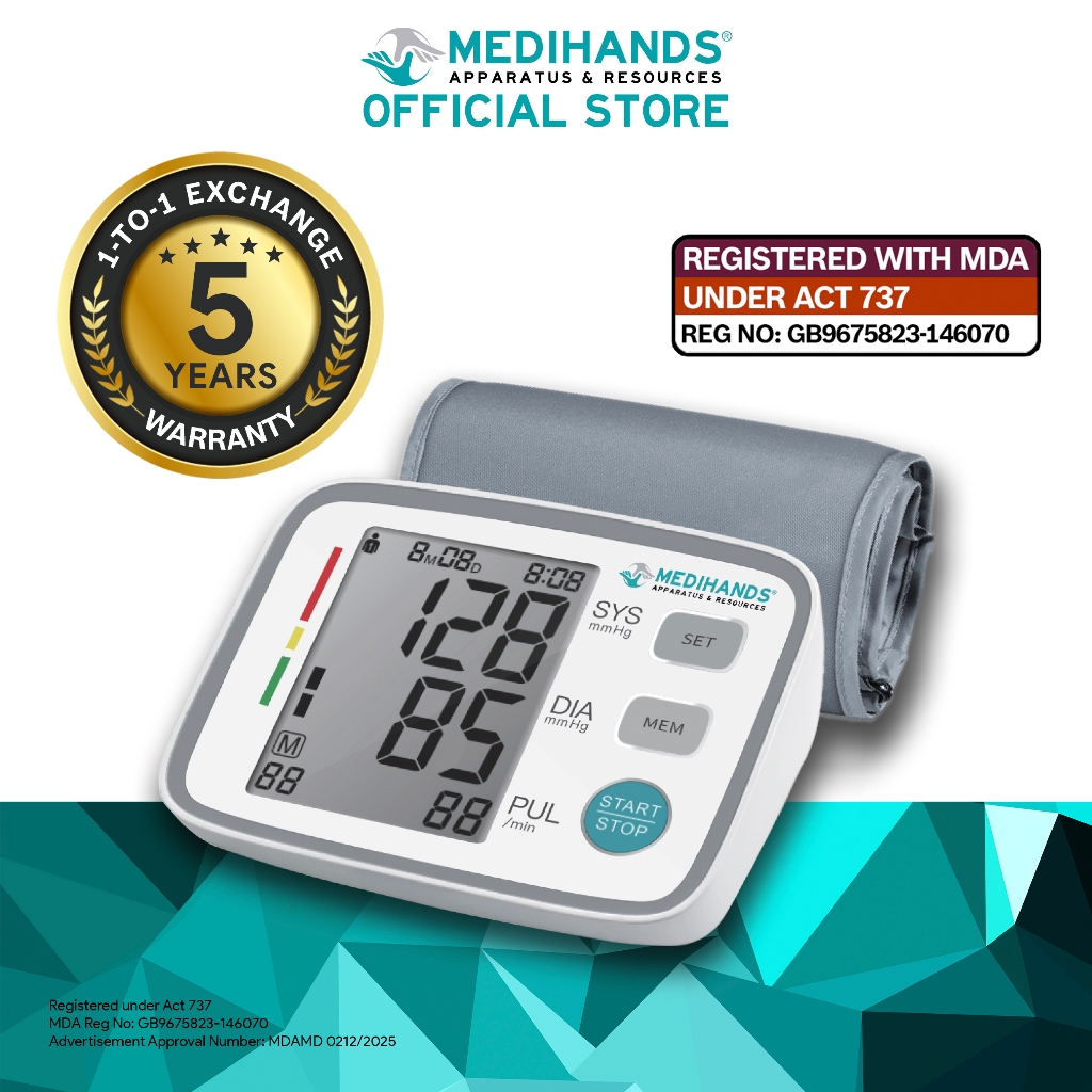 Medihands Upper Arm Electronic Blood Pressure Monitor | Shopee Malaysia